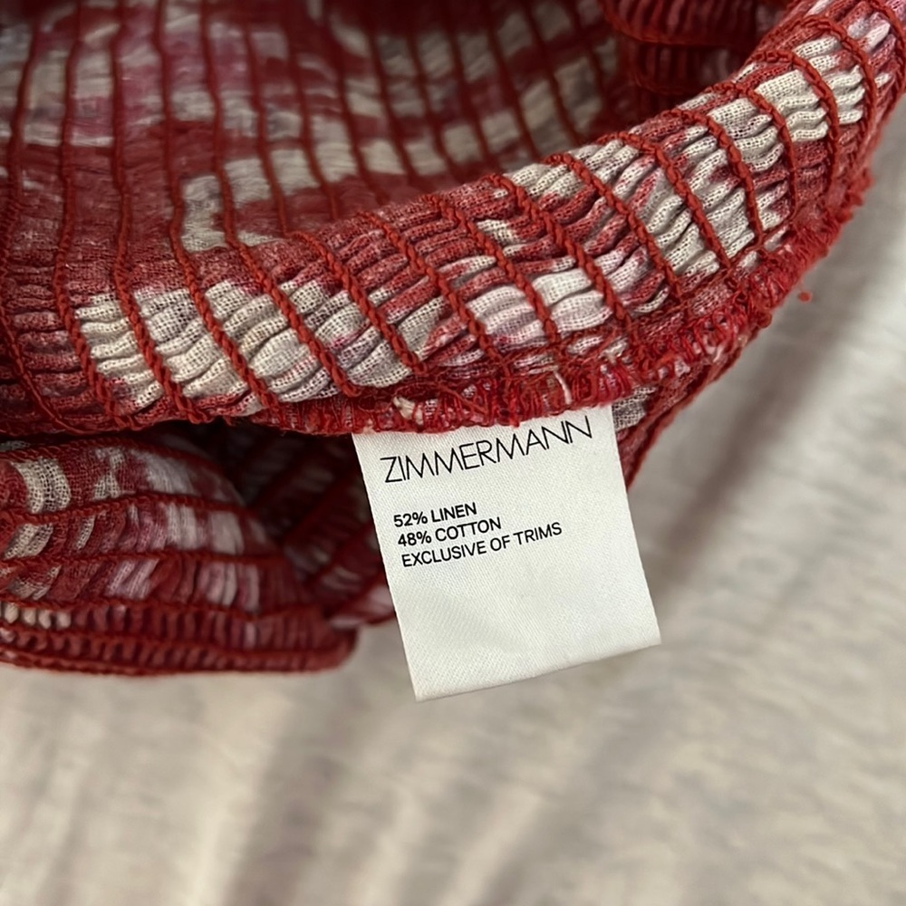 Zimmermann‎ Corsair Iris Shirred Linen And Cotton Blend Dress - Picture 5 of 8